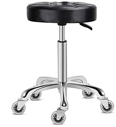 Kaleurrier Swivel Stool Chair,Height Adjustable,400 lbs Heavy Duty Hydraulic Rolling Metal High Stool for Kitchen,Salon,Bar,Office,Massage,Clinic