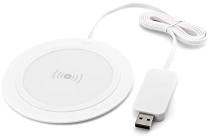 Caliber Chargeur sans fil - Certified QI - Charger de smartphone et de tablette - Universal Charging Pad - Apple et Samsung Compatible - PSQ10-W - Longueur du câble de 50 cm - Charge rapide 9W - Blanc