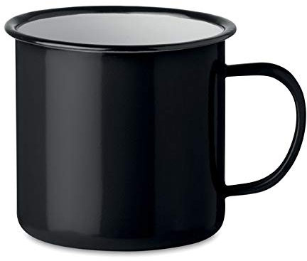 Publiclick® Lote 5 Unidades Taza Vintage Metal 350 ml Orig Negro,Medidas 11X8CM,Taza Vintage en esmaltado metálico. Capacidad de 350 ml.