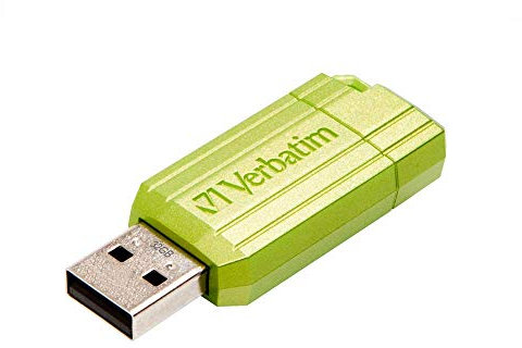 Verbatim PinStripe USB-Stick 32GB, USB 2.0, USB Speicherstick, für Laptop Notebook Ultrabook TV Autoradio, USB 2.0 Stick, Datenstick mit Schiebemechanismus, Eucalyptus Green