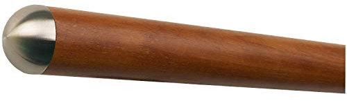 Montagefertiger Kambala Iroko Handlauf Geländer lackiert Ø 42 mm mit montierten Edelstahl Endstücken ohne Halter Länge: 4800 mm / 480 cm / 4,8 m Enden: halbrunde Edelstahlkappe