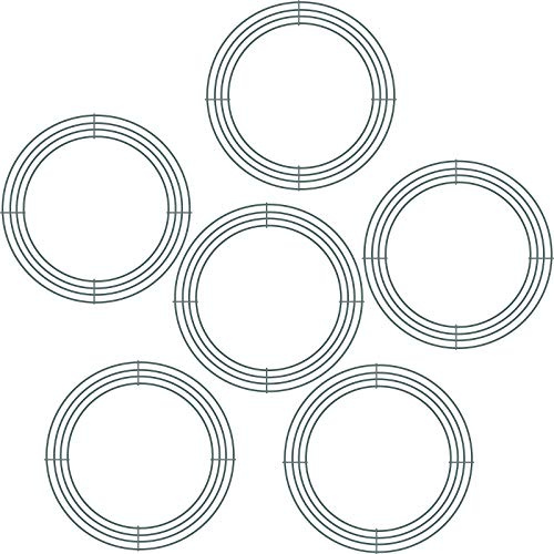 6 Stücke Dunkelgrün Drahtkranz Ringe Drahtkranz Rahmen für Neujahr Valentinstag Dekoration (8 Zoll)