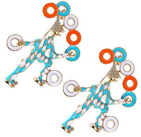 VALICLUD 2st Abzeichen Brosche Im Clown-design Broch Brosche Mit Kleiderdekor Metallbesatz Metalldekor Farbige Clown-brosche Farbe Brosche Imitierter Strass Geburtstagsgeschenk Frisch