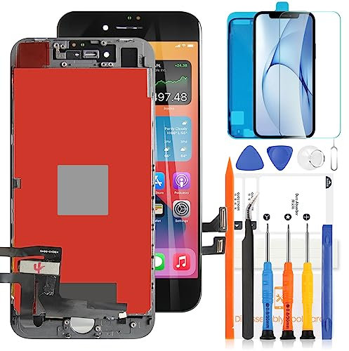 Für iPhone SE 2020 LCD-Bildschirm Ersatz für iPhone SE2 SE 2. Generation Display Touch Montageteile A2296 A2275 A2298 Sensor Glas Panel Digitizer Reparaturset mit Schutzfolie + Werkzeug (schwarz)