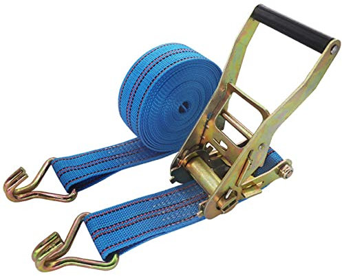 YlobdolY Anhängergurt Ratsche Spanngurte mit Haken Spanngurt Automobil-Ladung Bindungsgurt LKW Spanngurt 5,1 cm Doppelhakenseil, 12 m