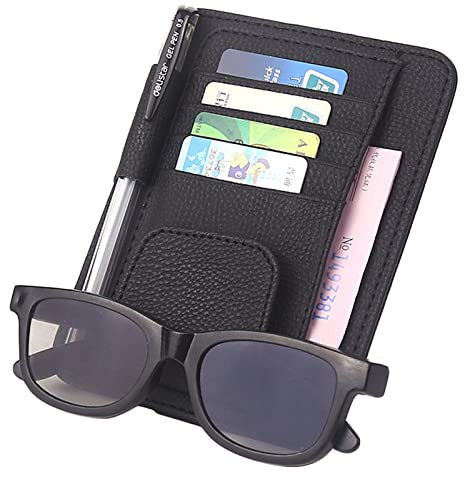 WUDQIJI Auto Sun Visor Organizer Auto Sonnenblende Organizer Auto-Sonnenblende-Organizer Auto Sonnenblende Tasche Sonnenblendentasche für Mobiltelefone Karten Bankkarten Sonnenbrillen (Stil 2)