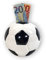 BUSDUGA 4207 Spardose Fußball aus Keramik mit Schloss und Schlüssel, Durchmesser 11cm, Geschenkidee, Vereinskasse