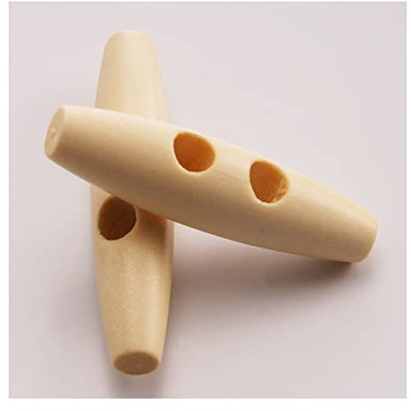 Yurosiay 50 Stück 5cm Holz Oval Knebelknöpfe Olive Form Holzknöpfe 2 Löcher Holzknöpfe Knebel Zum Annähen Mantelknöpfe Jackenknöpfe Knebelverschluss Holz für Nähen DIY Handwerk Beige