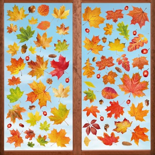 78 adesivi per finestre, per il giorno del Ringraziamento, per l'autunno, per finestre, per l'autunno, per la cameretta dei bambini, 78 pezzi