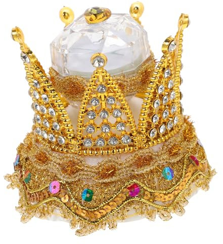 PRETYZOOM Kasten Ehering-Box Schmuckbehälter Ring-Geschenkbox kleine Ringbox Kristall-Schmuckkästchen Gold und Silber Krone Hochzeitsbedarf Ringhalter Brautjungfer Ringkissen Diamant