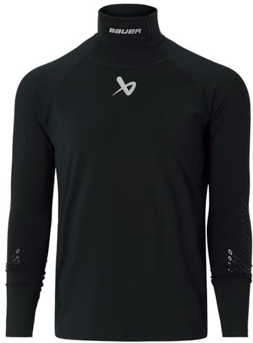 Bauer Hockey Neck Protect Langarmshirt, Jugend, Schwarz, M