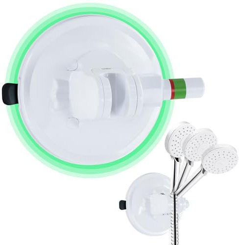 Suction Shower Head Holder, Shower Holder Bracket with Color Indicator, Adjustable Shower Head Suction Holder Replacement,No Drilling Shower Holder,Suitable for Bathroom Shower,Rv Shower Head Holder