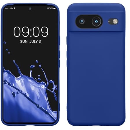 kwmobile Slim Case kompatibel mit Google Pixel 8 Hülle - Handyhülle aus Silikon in Baltik Blau