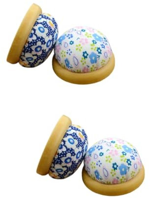 SHINEOFI 4 Piezas cojín de aguja wrist straps de coser muñeca alfileres de costura decoración vintage acerico alfiletero Iniciar sesión Almohadilla de aguja base antiguo almohadón De madera