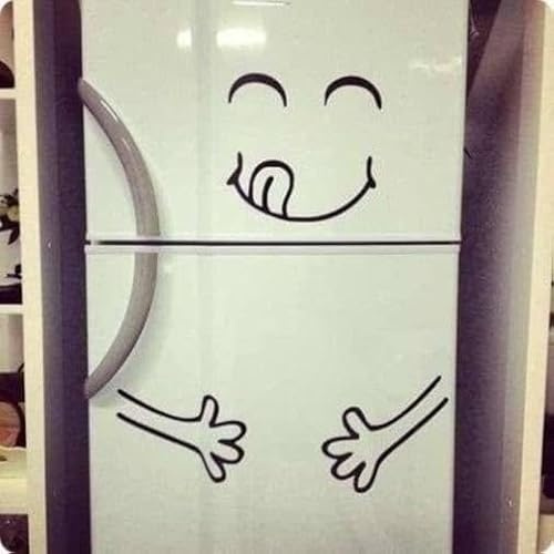 Juego de calcomanías de vinilo troqueladas, divertidas y divertidas para puerta de cocina, nevera, 49 x 94 pulgadas