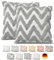 Emilie-Textil Boho Zierkissenbezug aus 100% Baumwolle, Deko Kissenbezug, Kissenhülle verschiedenen Mustern (Graue Welle, 45X45)