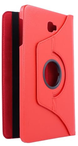 Funda Rotatoria 360° Polipiel para Samsung Galaxy Tab A6 2016 (T580), Carcasa Protector, Rojo