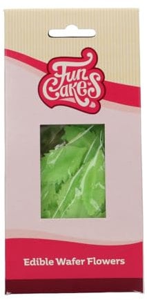 FunCakes Fiori di Carta Commestibili Foglie Verdi - 50 Pezzi - Decorazioni Commestibili per Torte, Cupcake e Pasticcini - Decorazione di Torte e Cupcakes
