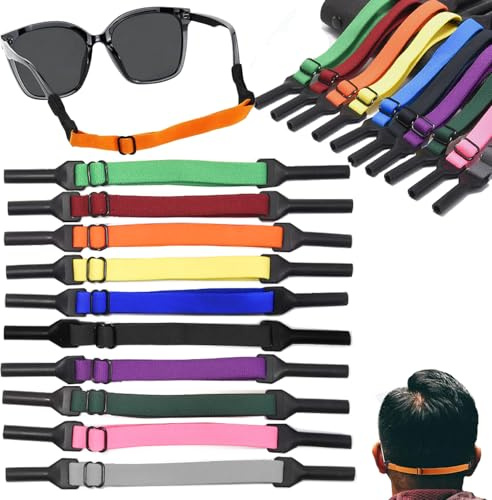 RXKFIGX Adjustable Glasses Strap, Colorful Elastic Glasses(10 Colors) | Universal Eyeglasses Strap, Non-slip, Rope Sunglass Holder Strap, Sunglass Strap, for Men Women