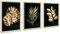 3 Pcs Mit Rahmen Leinwand Bilder Schwarz Gold Palmblätter Bild auf leinwand Malerei Poster Wandbilder Wanddeko Wohnzimmer Schlafzimmer Badezimmer Dekorationen 90x40cm (12x16x3pcs) (Kein Plexiglas)