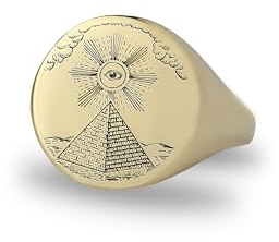 Freimaurer Pyramide Siegelring - Freimaurer Ring - Auge der Vorsehung Ring - Fett Aussage Ring - Unisex Ring