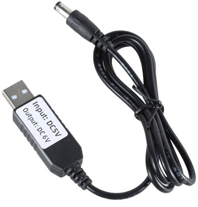 FackLOxc DC 5,5 x 2,1 mm USB vers 6 V CC 5,5 x 2,1 mm Câble d'alimentation pour appareils à piles 4 AA tels que les sonnettes jouets jauges