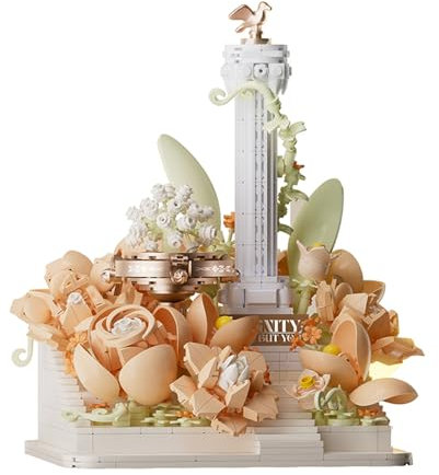 Oichy Bausteine Set, Blumen Klemmbausteine Set 1036 Teilen Architektur Bauspielzeug DIY Ihr kreatives für Geschenke und Dekorationen (Rosa Blume)