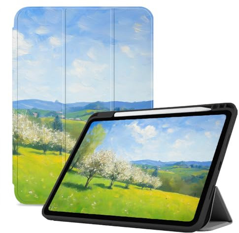 Étui pour Ipad 9 Génération 2021, Ipad 8 Génération 2020, Ipad 7 Génération 2019, Smart Cover Veille/Réveil Automatique, Ipad 7/8/9 (10,2 Pouces), Verger De Plein Champ
