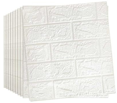 Tarwanear 30 Stück 3D Wandpaneele Ziegelmuster Selbstklebend 38 x 35cm Tapete Steinoptik Tapete Ziegel 4mm Dicke 3d Ziegelmuster Selbstklebende Wandverkleidung für Wohnzimmer Schlafzimmer Küche
