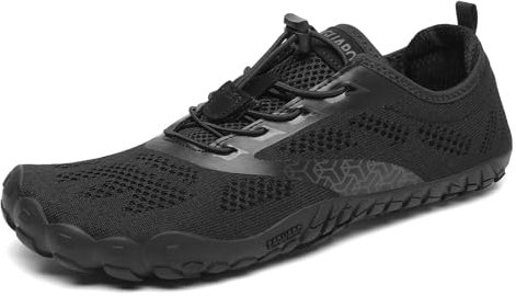 SAGUARO Femme Barefoot Homme Chaussure Minimaliste Légère Chaussure de Randonnée Outdoor & Indoor Fitness Barefoot Shoes avec Large Boîte à Orteils Vantablack,GR.39