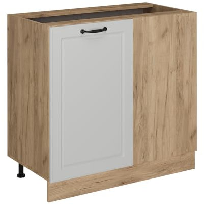 Vicco Eckunterschrank R-Line, Küchen Eckschrank, Weiß Landhaus, 86 cm ohne Arbeitsplatte