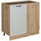 Vicco Eckunterschrank R-Line, Küchen Eckschrank, Weiß Landhaus, 86 cm ohne Arbeitsplatte