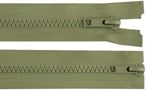 1 Reißverschluss 2-Wege 5mm 65 cm teilbar Autolock Doppelzipper Farbwahl, Farbe:pistazie