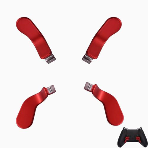 4 Pcs Elite Controller Paddles for Xbox Elite Series 2 for Xbox Elite 2 Core Controller, Replacement Interchangeable Hair Trigger Locks for Xbox One Elite (Red)