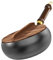 F Fityle 9.45 '' Ferro Wok a Fondo Piatto Pentole a Gas Fornello a Induzione Padella Wok Stir Fry Pan per la Cucina del Ristorante di Casa da Campeggio, Coperchio di Legno