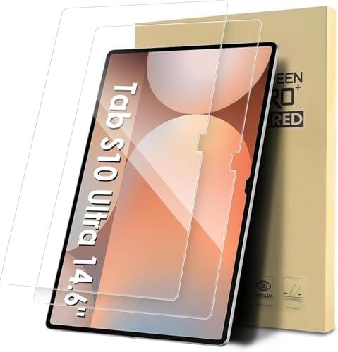 World Biz [2-Pack] Screen Protector for Samsung Galaxy Tab S10 Ultra/Tab S9 Ultra/Tab S8 Ultra 14.6-Inch, 9H Tempered Glass Film HD Clear, Scratch-Resistant, Bubble Free