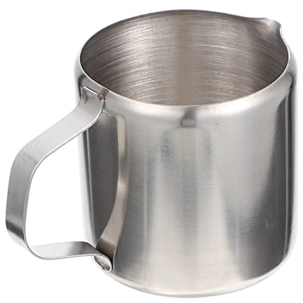 Ipetboom Stainless Steel Milk Frothing Pitcher Portable Frothing Cup for Latte Art Kitchen Milk Jug Easy to Clean for Home Restaurant Use