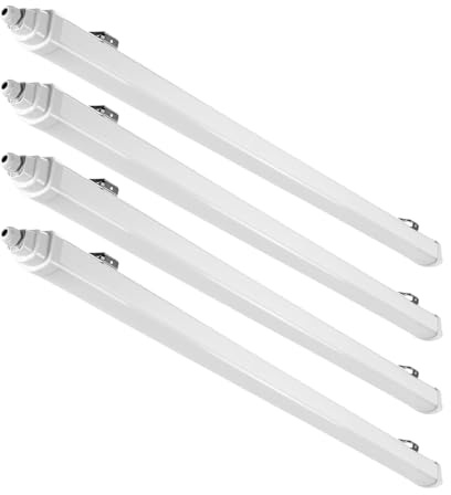 LUXULA 4 Stück LED Feuchtraumleuchte 60cm Wannenleuchte, 18W 2160lm, 4000K | Verknüpfbar, IP65 wasserdicht, LED Werkstattlampe flach, Kellerlampe, Garagenlampe, Reihenschaltung