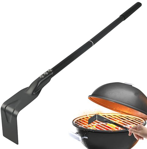 Pizza Oven Hook & Ash Shovel Charcoal Grill & Pizza Oven Ash Rake Fireplace, Stove, Grill Cleaner, Scraper and Poker Tool for Easy Ash Removal