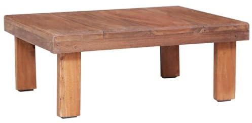 WEMYUFURN Massiver Altholz Couchtisch aus Eiche oder Teak - Einzigartiger Wohnzimmer Kaffeetisch mit rustikaler Optik, handgefertigt und stabil