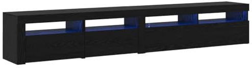 Iiaky Mobile Porta TV 240 cm con LED Mobile TV Soggiorno 240 cm Mobiletto Televisore in Legno-Rovere nero-240 cm