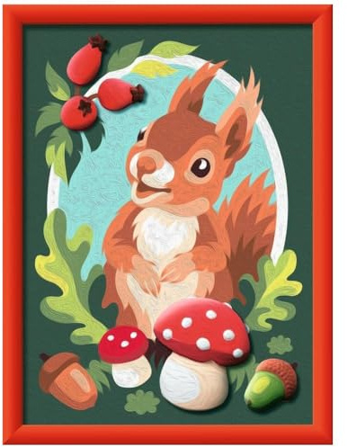Ravensburger CreArt Serie D - Eichhörnchen mit Gips, Malen nach Zahlen, Malset, Maße 25 x 18,30 cm, Spiele für Kinder 9 Jahre, Geschenkideen, Geschenk für Kinder 9 Jahre