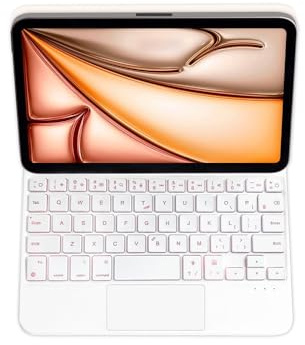 kuaijiexiaopu Custodia flip for tablet con tastiera Magic Control retroilluminata arcobaleno adatta for iPad mini 6/7-8,3 pollici universale(Blanc)
