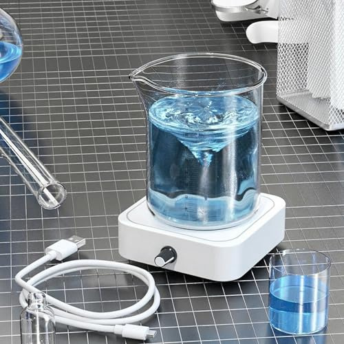 Magnetrührer, 200-2000/min einstellbare Geschwindigkeit, magnetischer Mixer mit wiederaufladbarem Akku und Kontrollleuchte, Rührer für professionelle und pädagogische Zwecke