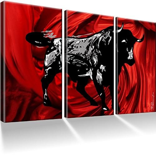 Stier/Corrida Bilder auf Leinwand mit Keilrahmen ! XXL Bilder/Tiere/Wandbilder/Kunstdruck/Leinwandbild/Fertig gerahmt !