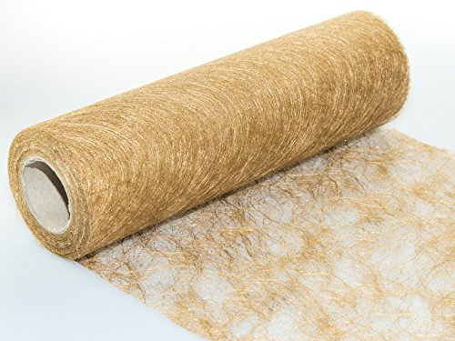25 m x 30 cm Sizoflor® Vlies Original Tischband Tischläufer Gold für Hochzeit, Weihnachten ...