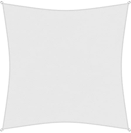 sunprotect 83233 Professional Sonnensegel, 5 x 5 m, Quadrat, Wind- & wasserdurchlässig, weiß