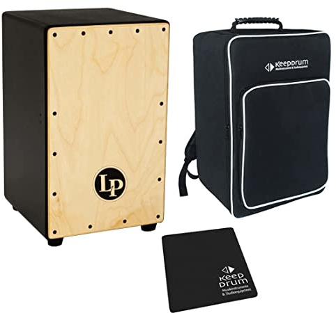 LP Latin Percussion LP1426 Adjustable Cajon + keepdrum Gig Bag + Pad CP-01