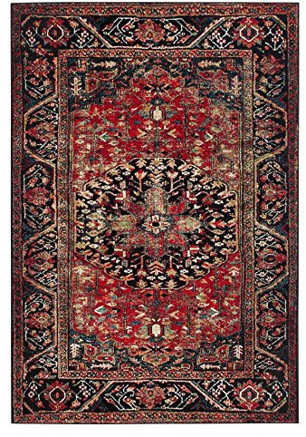 SAFAVIEH Traditionell Teppich für Wohnzimmer, Esszimmer, Schlafzimmer - Persian Collection, Kurzer Flor, Rot und Multi, 79 X 152 cm