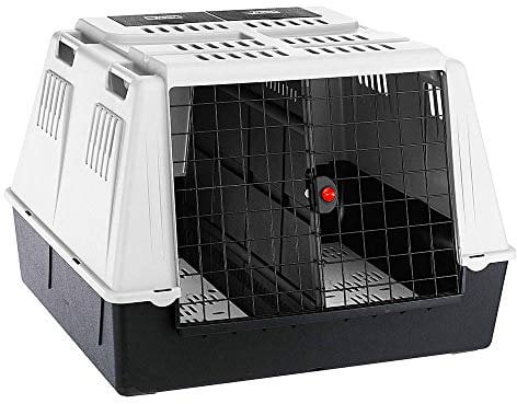 Ferplast 73110021 Autotransportbox Atlas Car Maxi, für Hunde, Maße: 100 x 80 x 71 cm, grau